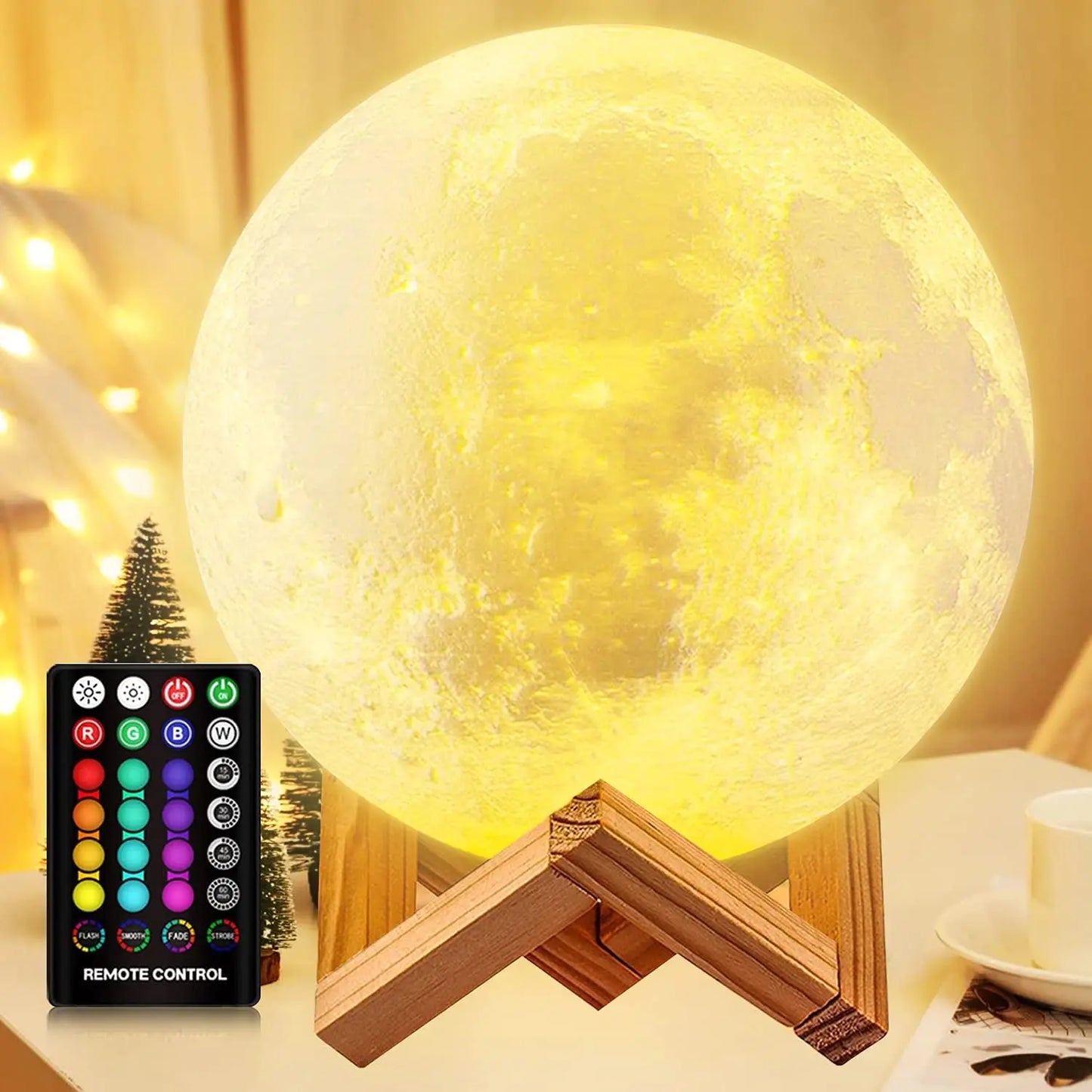 Moon Lamp Kids Night Light Galaxy Lamp 16 Colors LED 3D Moon Light Touch Remote Control Rechargeable Gift for Girls Boys